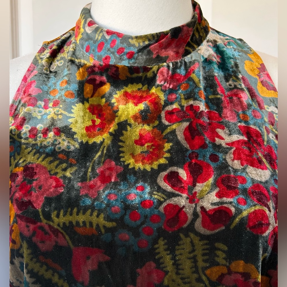 Loft‎ Mock Neck Sleeveless Velvet Shift Size XS NWT